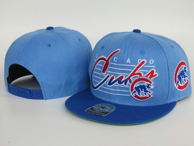 Chicago Cubs Blue Snapback Hat LS